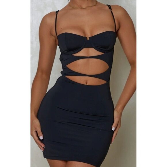 New Mars the Label The Twist Cup Mini Dress Womens UK 12/US M Underwire Cut Out - Picture 1 of 7